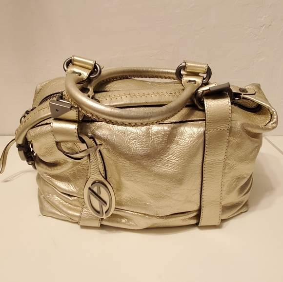 Francesco Biasia gold leather hand/shoulder bag